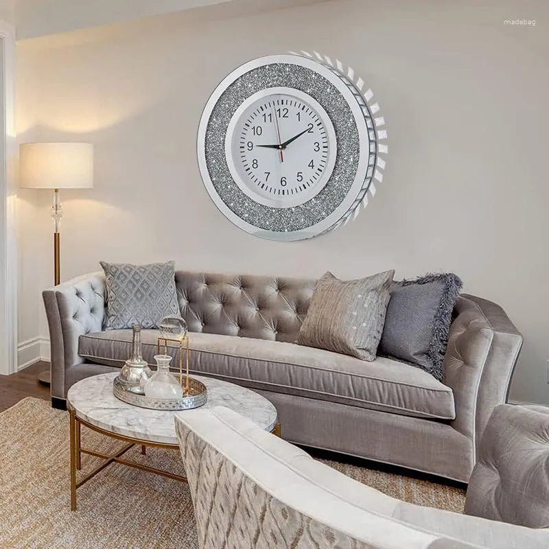 Crystal Mirrored Alarm Clock for Living Room Décor