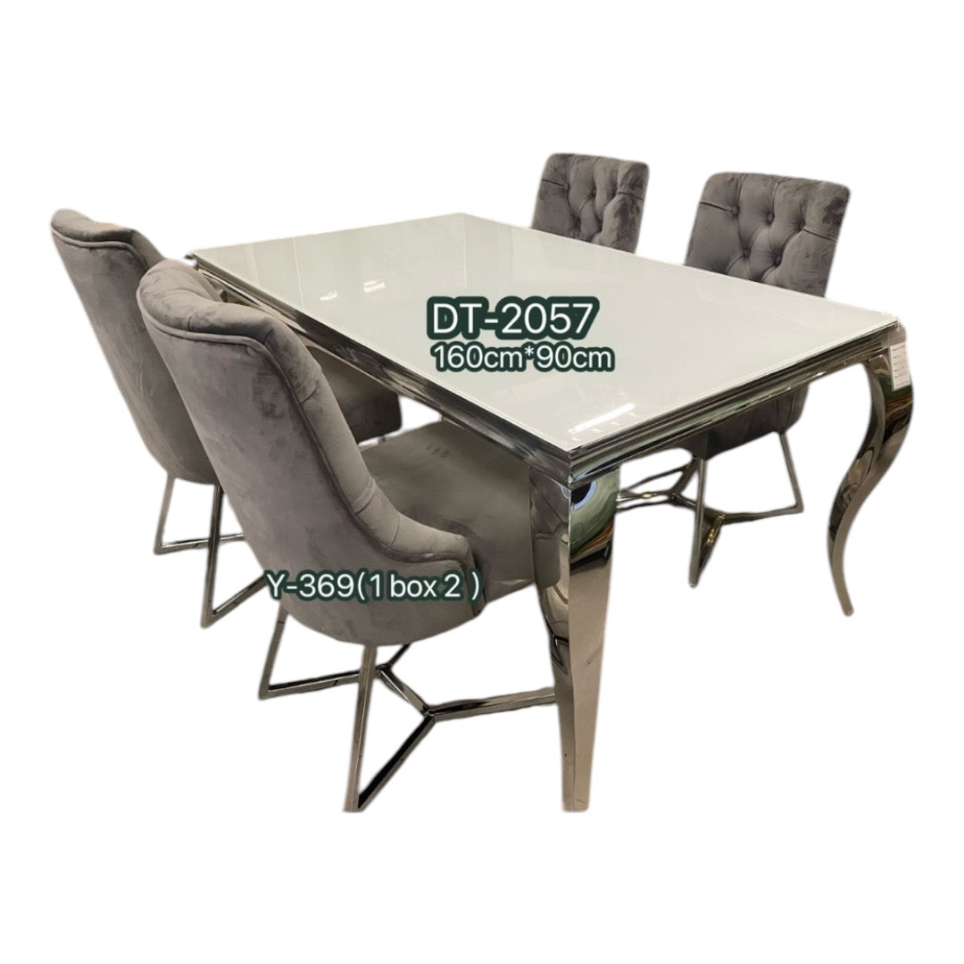 Sintered Stone Top Dining Room Table Inc Chairs 6 Seater