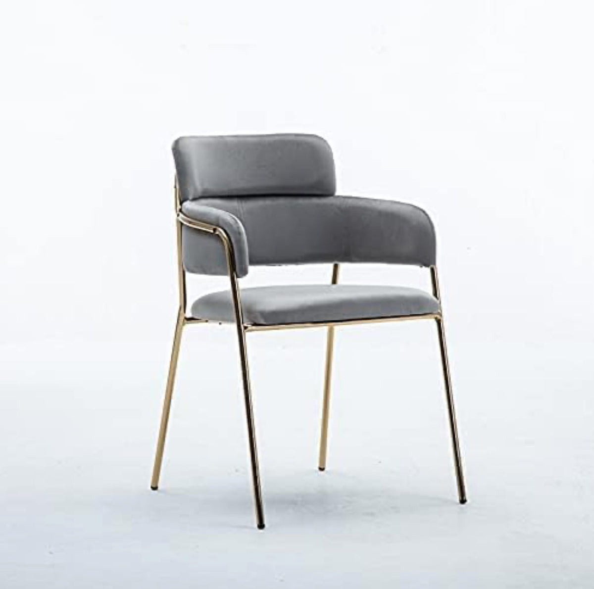 Nordic Dining Chair Lounge Chair Single Metal Fabric Restaurant Dining Chair Designer Cafe Dressing Chair -Various Colours