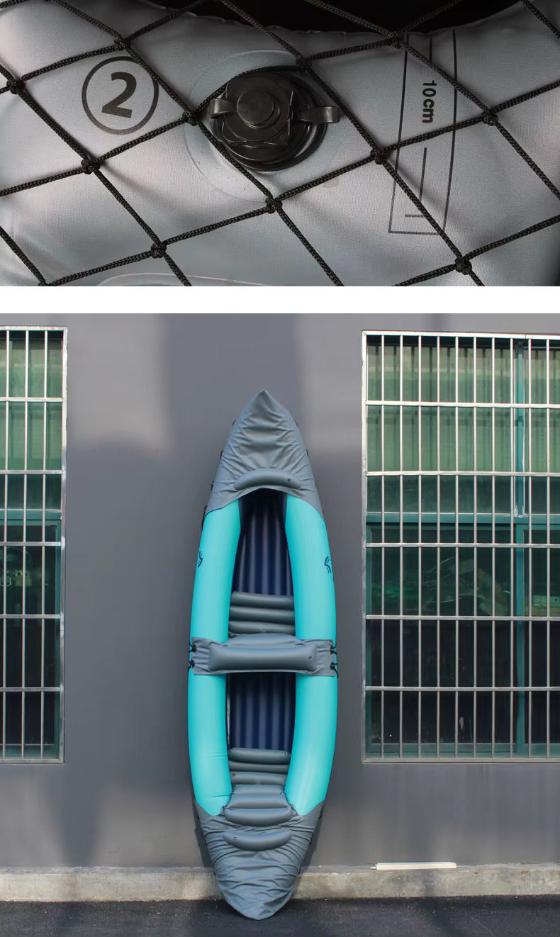 2 Person Inflatable Kayak Set, Thickened PVC Inflatable Canoe With Inflatable Seat Cushion, Hand Pump, Kayak Paddles & Storage Carry Bag, Foldable Kayak For Adults, Kids- Various Options