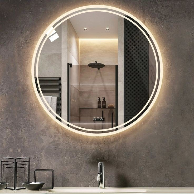 Frameless Round Mirror With LED - Various Options