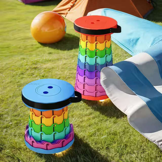 MHome Portable Folding Telescopic Stool Rainbow Colour