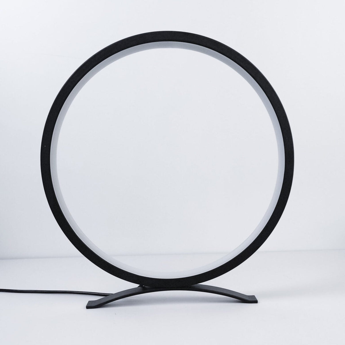 Modern Circle Nightstand Lamp,LED Warm Light Table Lamp for Bedroom Bedside,3 Colors Metal Desk Lamp for Living Room,Dimmable Reading Table Lights for Night Stand on Side & End Tables