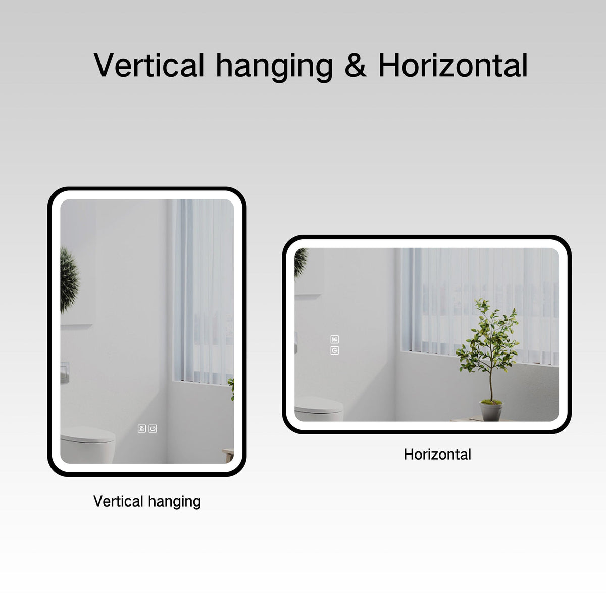 LED Rectangle Tubular Iron Frame Medium End Aluminium  Mirror- Various Options