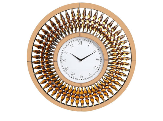 Large Wall Clock Boho, Retro Roman Numeral Wall Clock, Silent Wall Clocks Non Ticking, Big Wall Clocks for Living Room/Home/Kitchen/Bedroom/Office Decor, 60cm Vintage Wall Clock -60cm