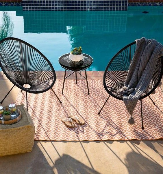 MFurn Dante 3pc Acapulco Patio Bistro Set with Glass Table – Various Colours