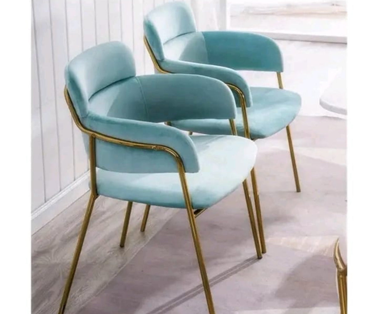 Nordic Dining Chair Lounge Chair Single Metal Fabric Restaurant Dining Chair Designer Cafe Dressing Chair -Various Colours