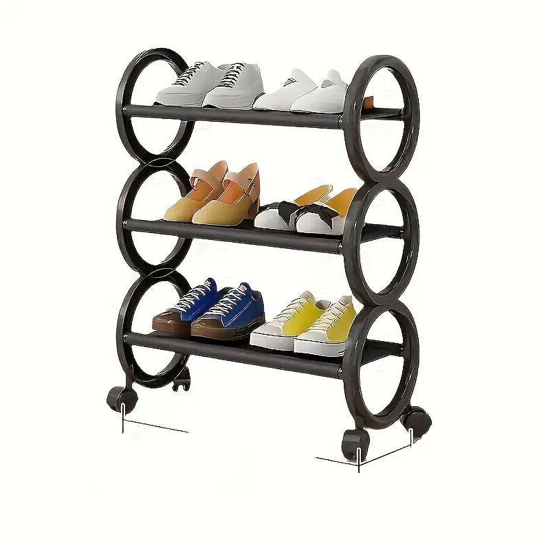 Mhome 3-Layer Shoe Rack with Circular Frame