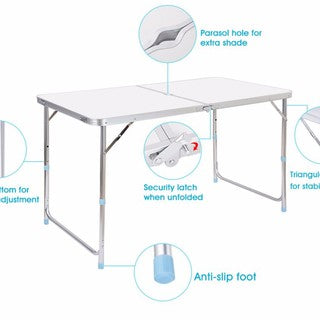 MFurn Portable Folding Camping Table Inc 4 Foldable Chairs