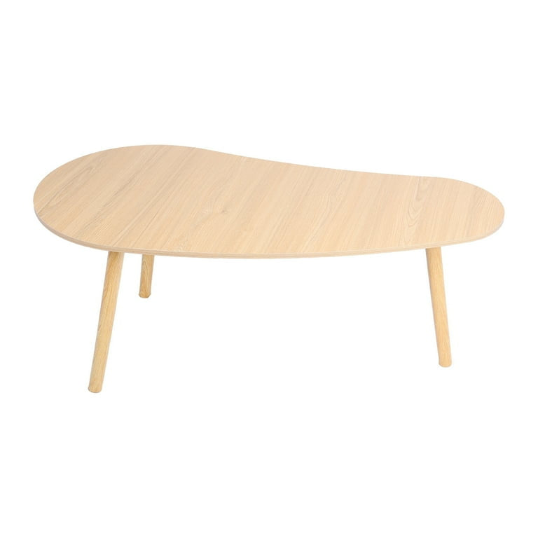 MFurn Mango Shape Mid-Century Modern Coffee Table – Rustic Accent Wooden Table
