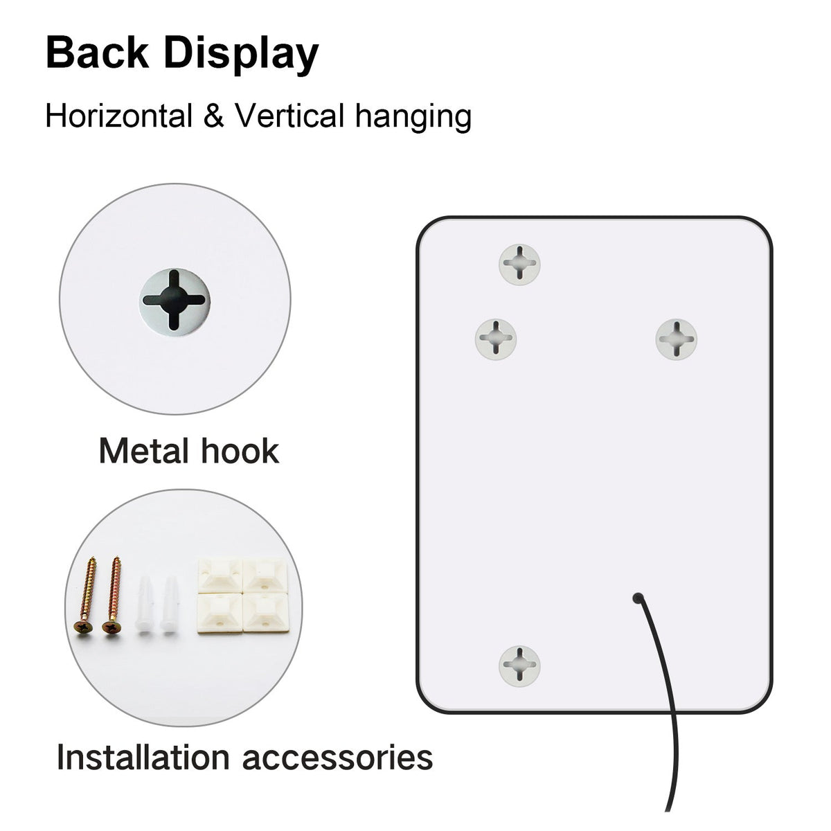 LED Rectangle Tubular Iron Frame Medium End Aluminium  Mirror- Various Options