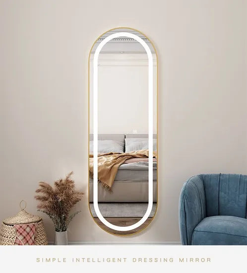 Modern Full Length LED Mirror Gold Only