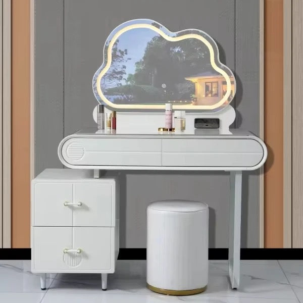 Elegant Nordic Style Vanity Dressing Table & Chair LED Lights