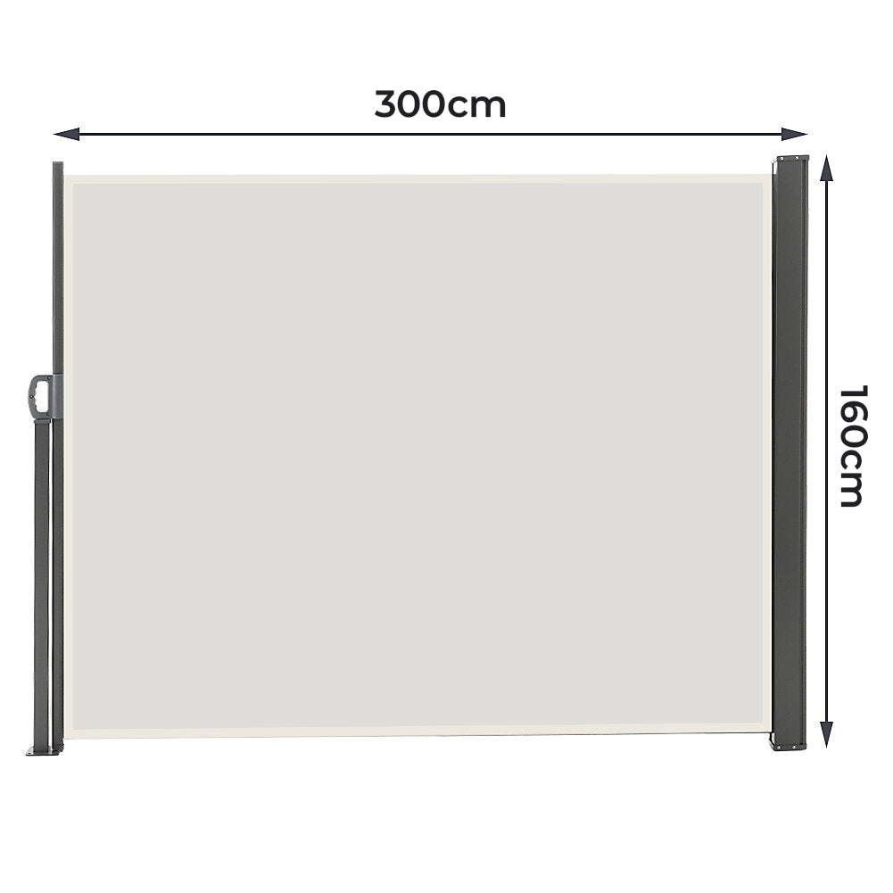 MHome Retractable Wind & Privacy Single Sided Screen-Available In 3 Colour Options