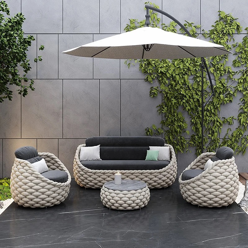 Modern Aluminium Rattan Garden Outdoor Patio Furniture 4pc