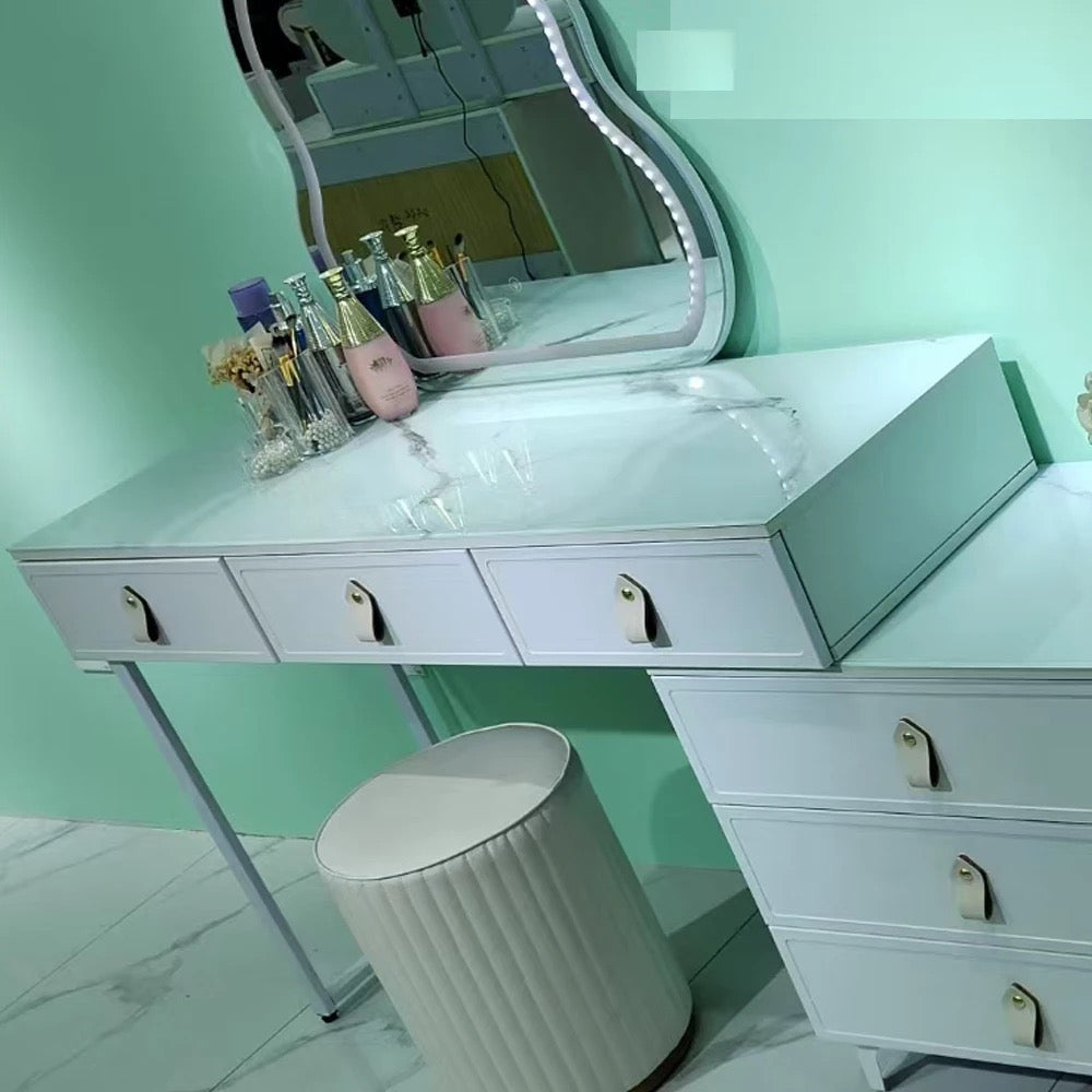 Luxury Designer Dressing Table Vanity with LED & Mirror Inc Stool