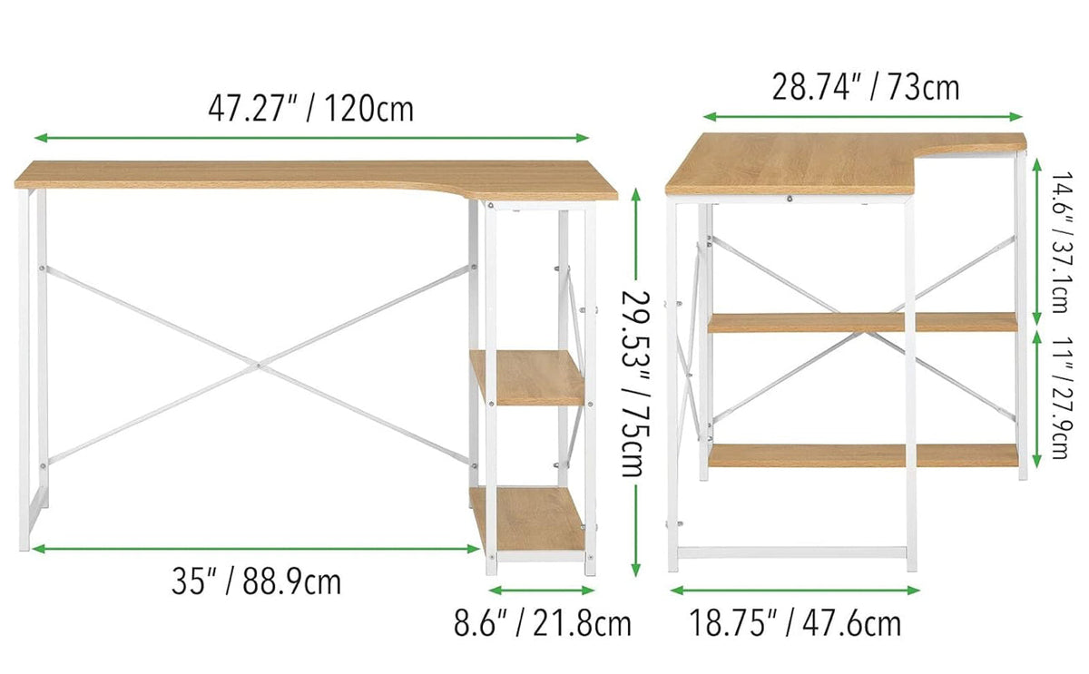 MFurn L-Shaped Foldable Computer & Gaming Desk – Corner Workstation