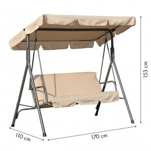 MFurn Garden Swing Chair 3 Person With Canopy - Various Colours