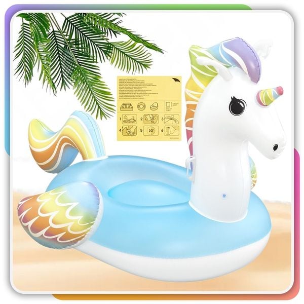 GIANT Pegasus Inflatable Mattress 224×159 cm – Pool & Beach Float with Handles