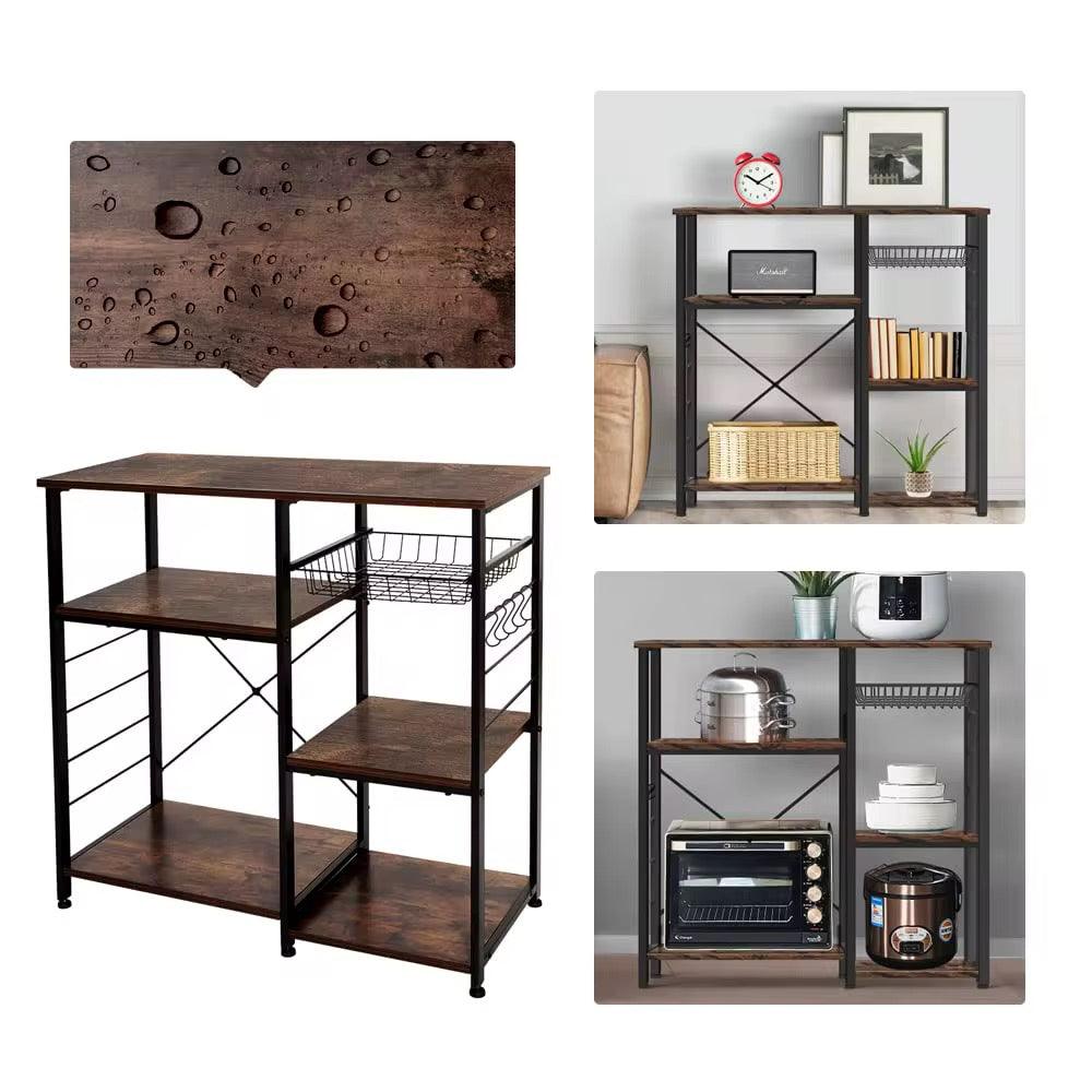 MFurn Multipurpose Wooden Vintage Style Storage Rack
