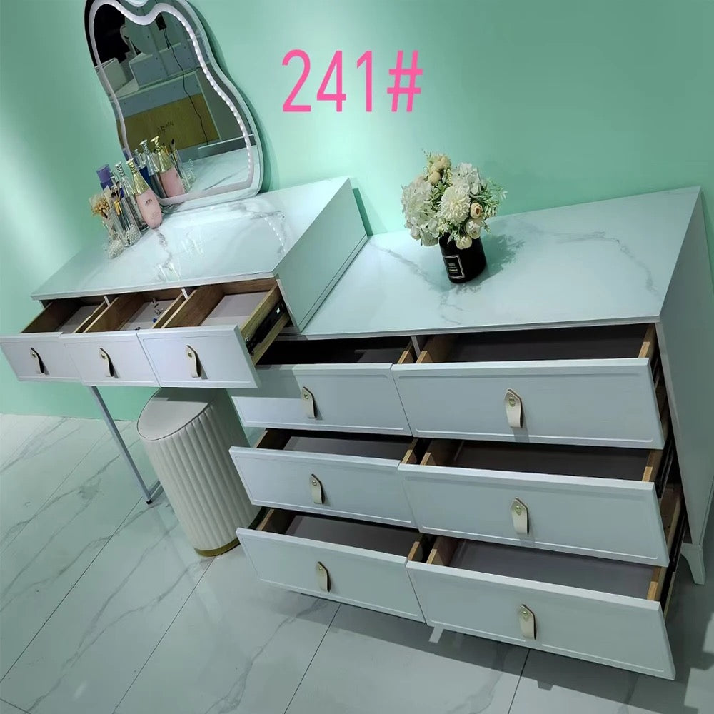 Luxury Designer Dressing Table Vanity with LED & Mirror Inc Stool