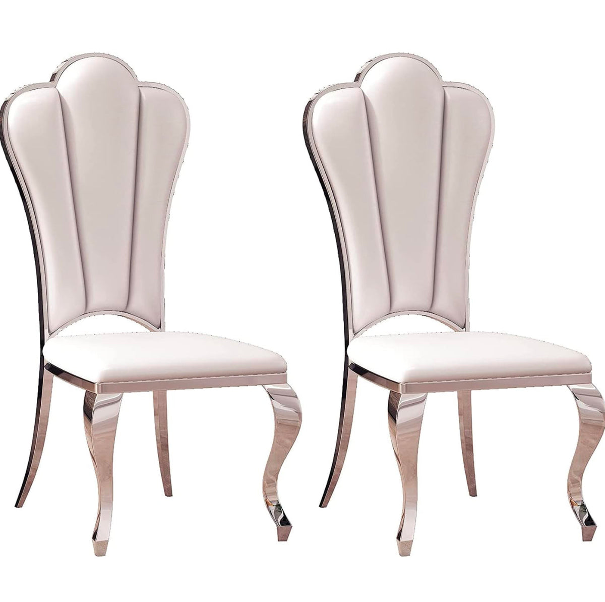 Modern Dining Chairs | Leatherette Dining Room Chairs with Stainless Steel Legs
