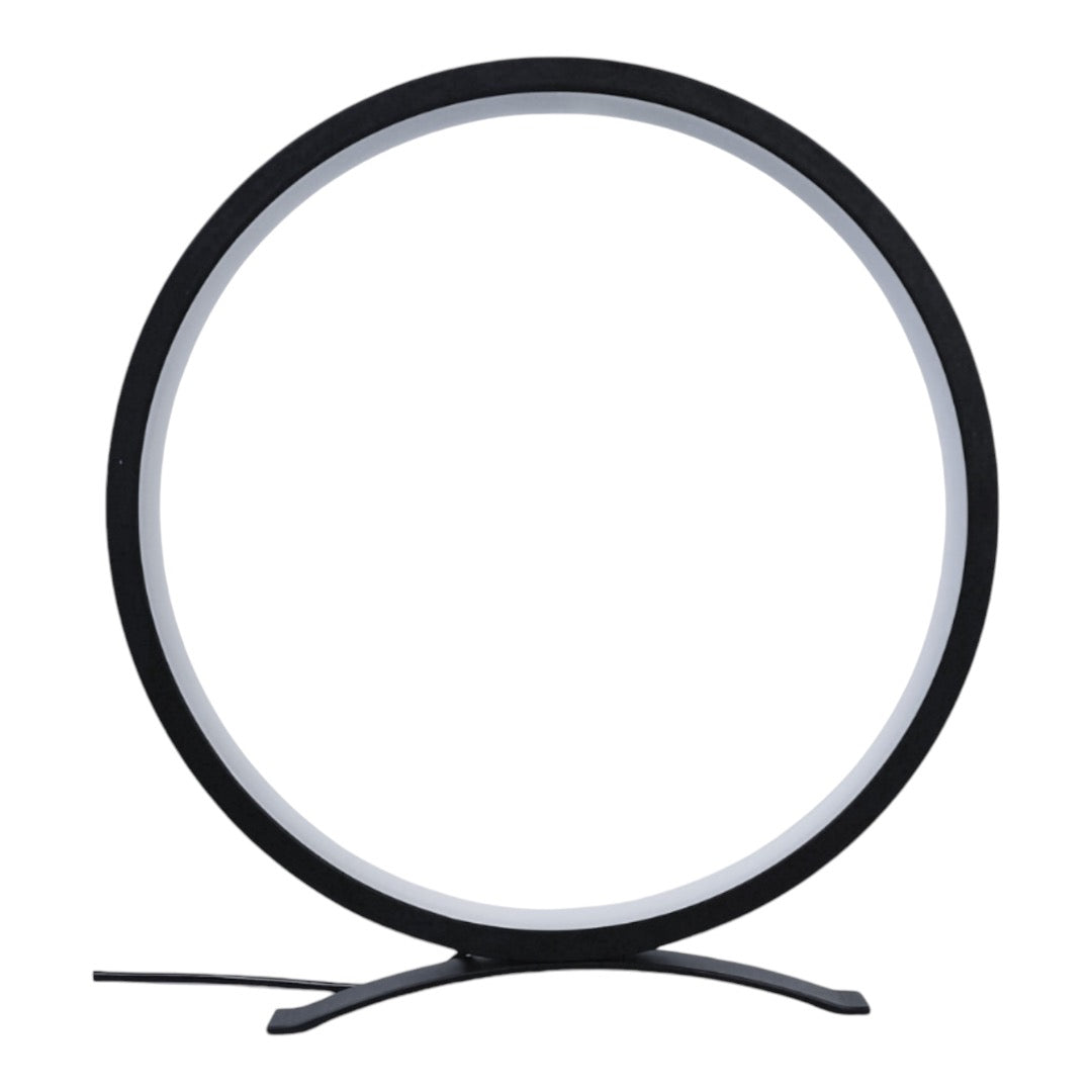Modern Circle Nightstand Lamp,LED Warm Light Table Lamp for Bedroom Bedside,3 Colors Metal Desk Lamp for Living Room,Dimmable Reading Table Lights for Night Stand on Side & End Tables