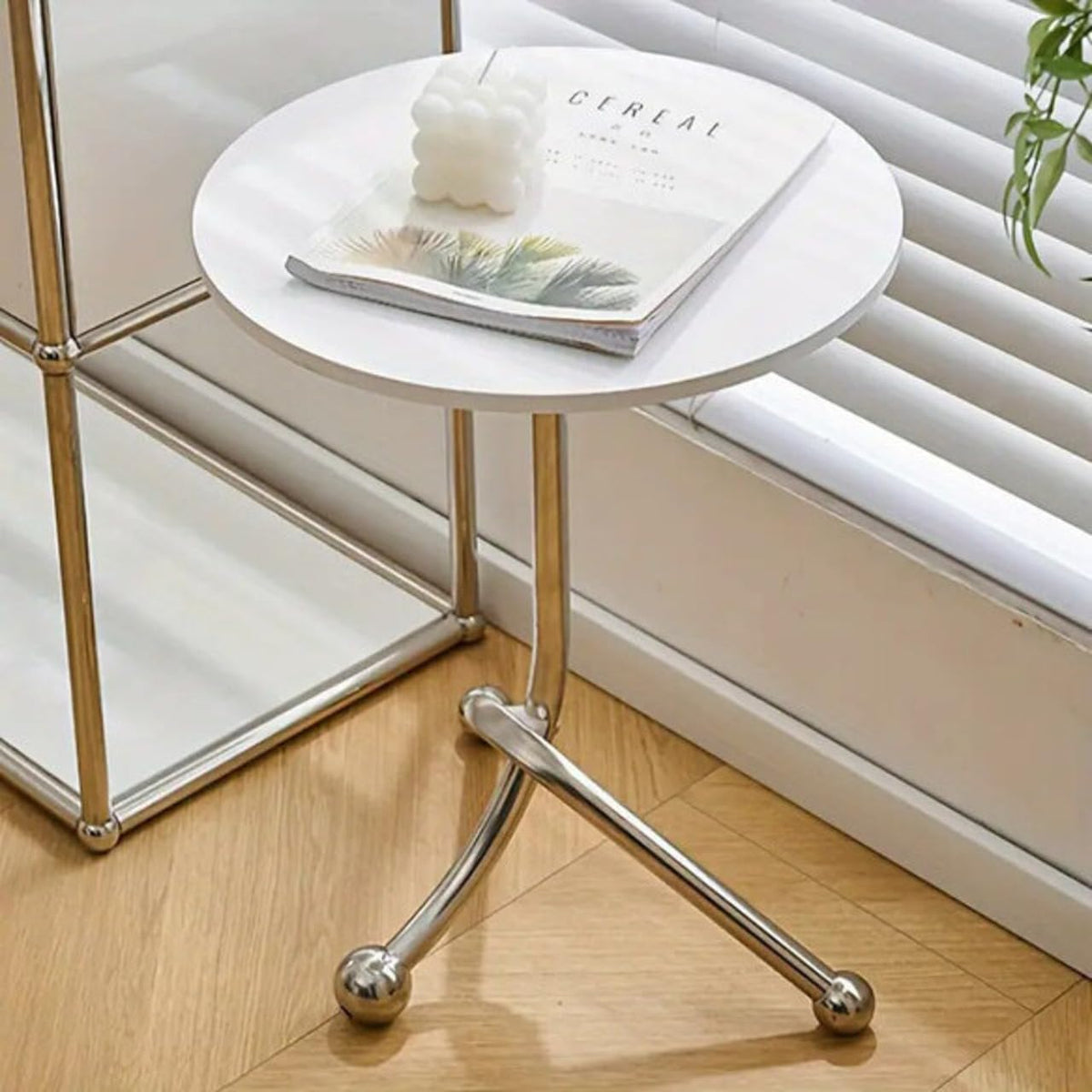 MFurn Tripod Steel Frame Round Tea Table Modern Side Table | Multiple Colours Available