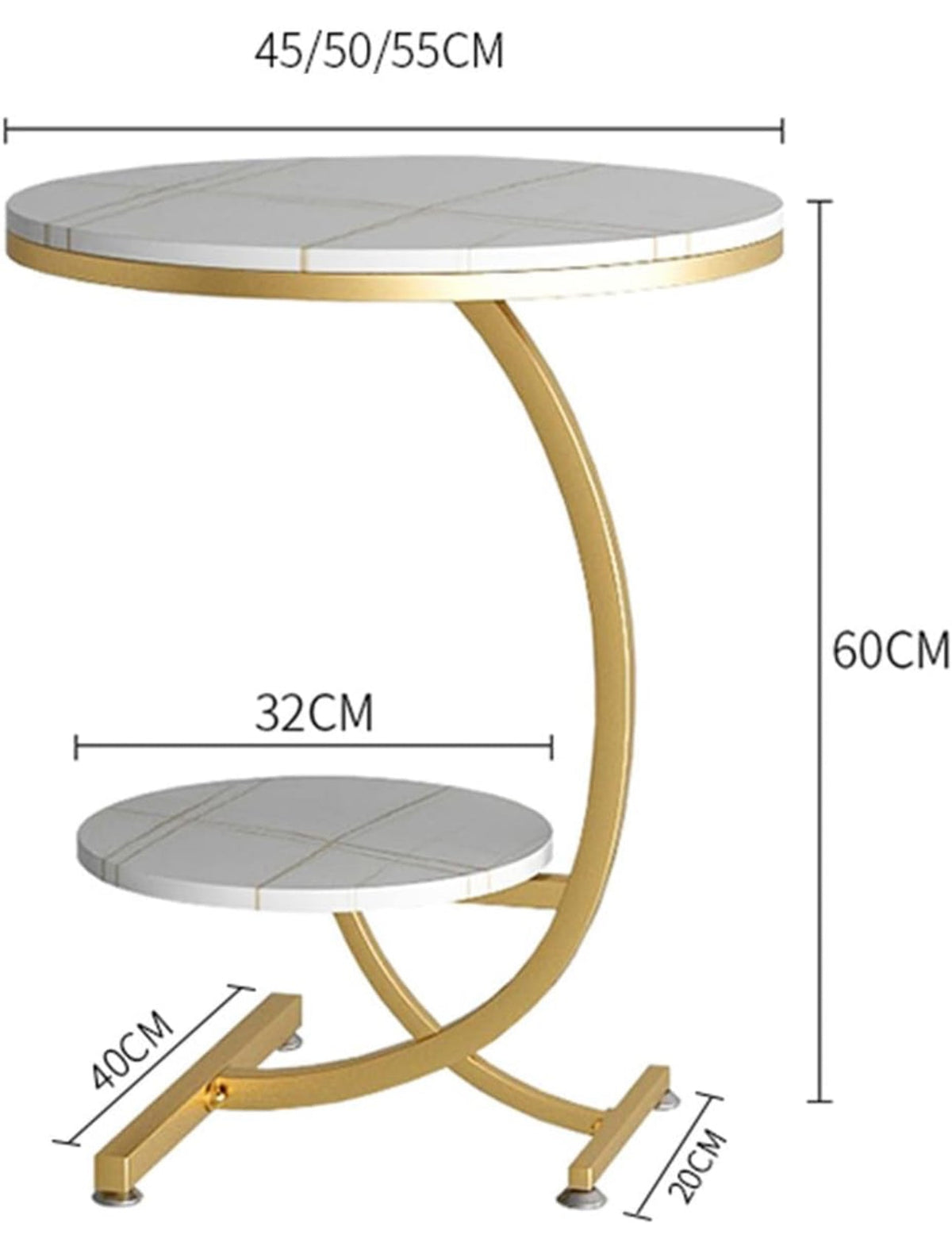 MFurn Marble Nordic Style Home Furniture Stainless Steel Gold Round Corner Side Table