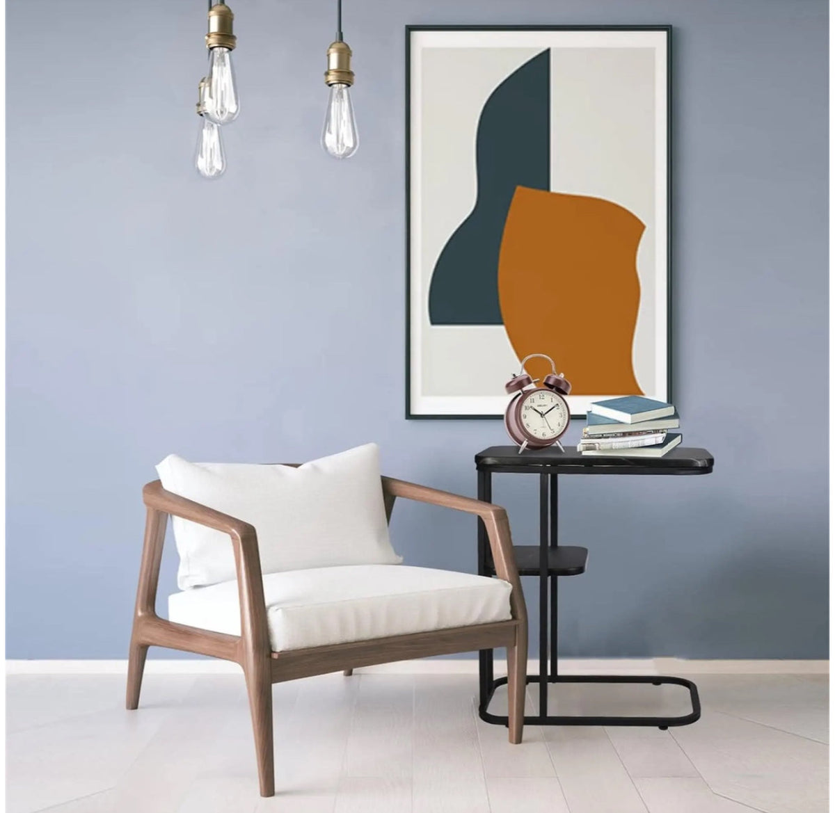 MFurn C-Shaped Double-Layer Side Table – Modern Coffee Table for Sofa Or Bed