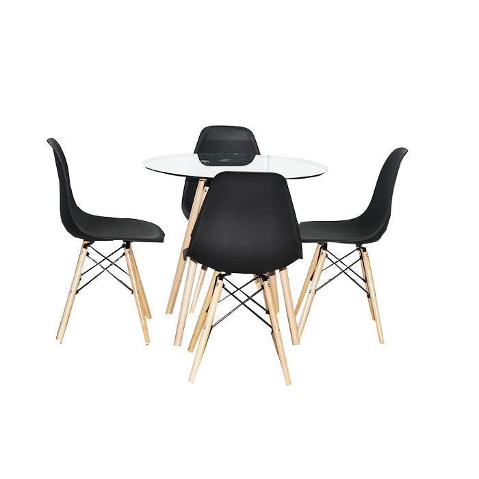 M- Furn Round Retro Table & Chair Set 5pc