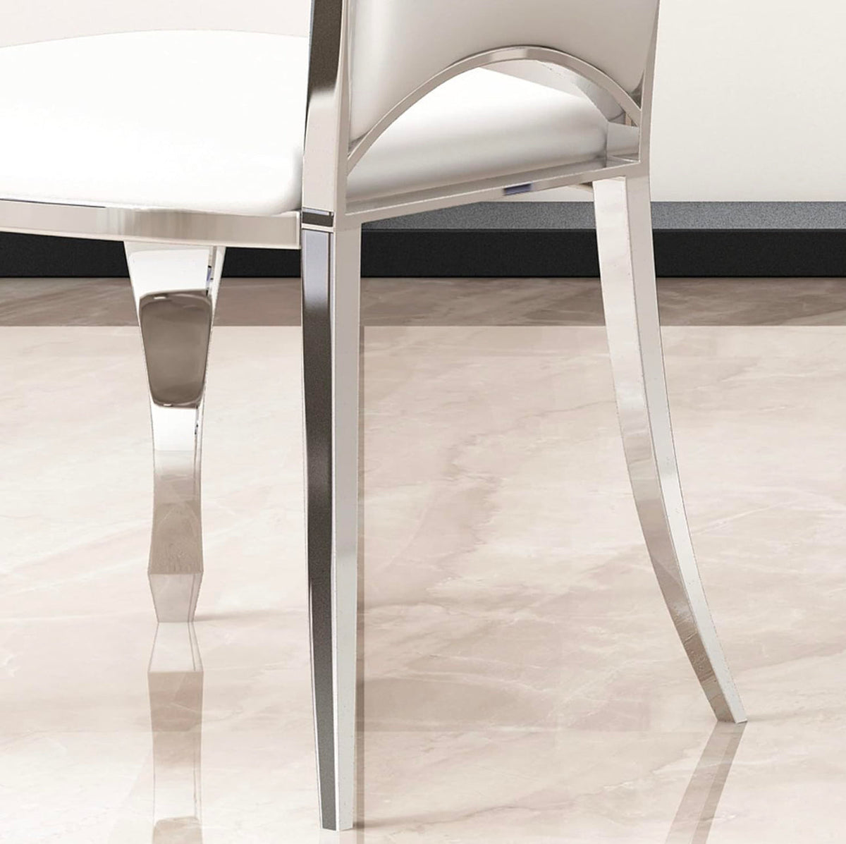 Modern Dining Chairs | Leatherette Dining Room Chairs with Stainless Steel Legs