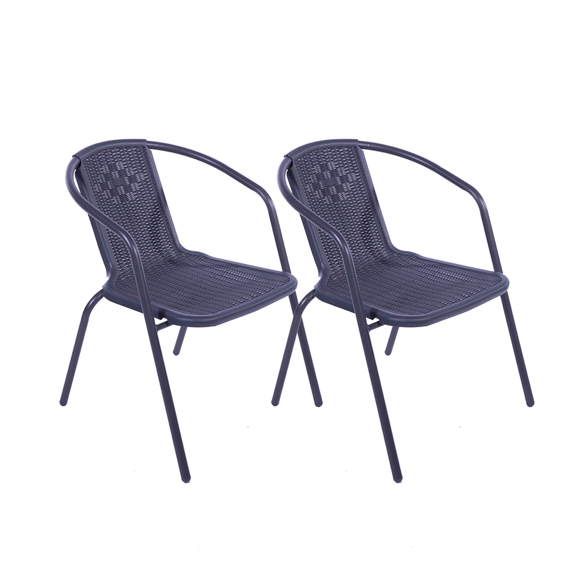 MFurn Lila Rattan Styled Outdoor Stacking Chair 2pc Set - Various Colours