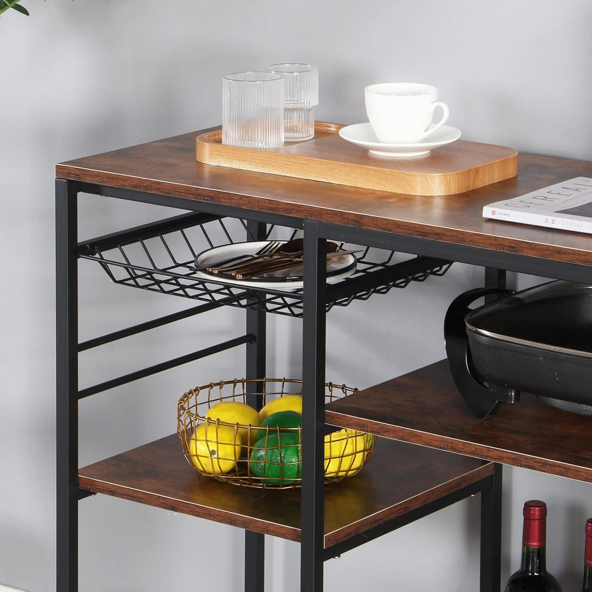 MFurn Multipurpose Wooden Vintage Style Storage Rack