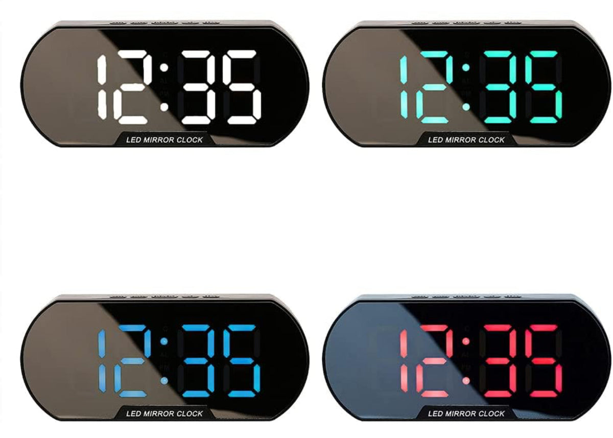 Digital LED Mirror Alarm Clock Bedside Alarm Clock Modern Minimalist Fashion Student Alarm Silent