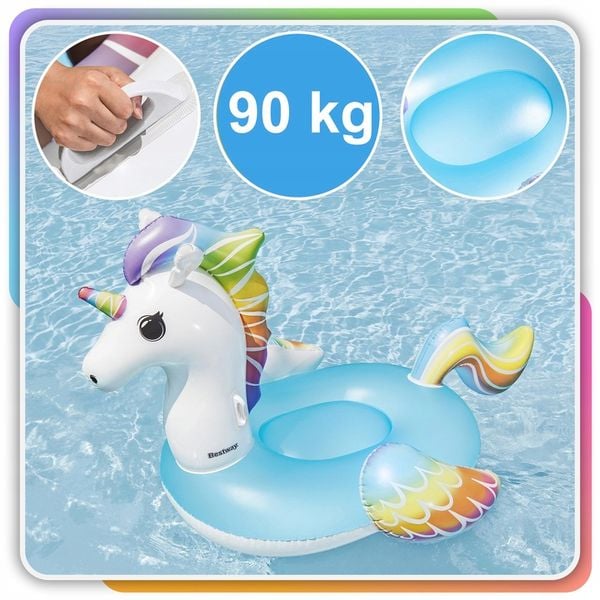 GIANT Pegasus Inflatable Mattress 224×159 cm – Pool & Beach Float with Handles