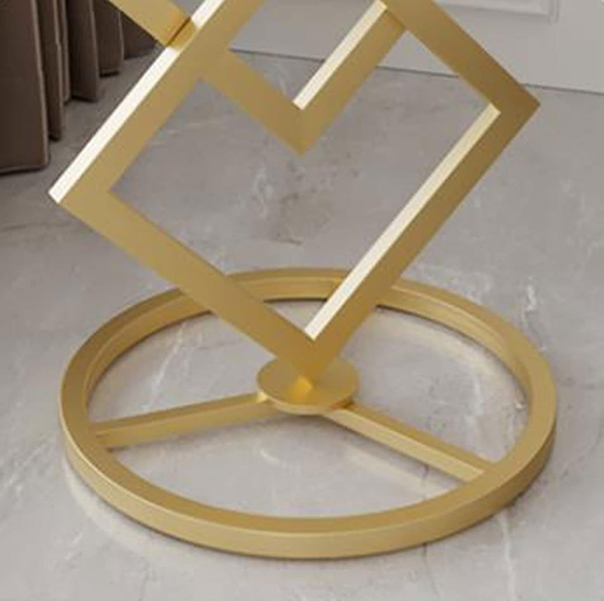 MFurn Nordic Style Marble Wood, Gold & White Side Table