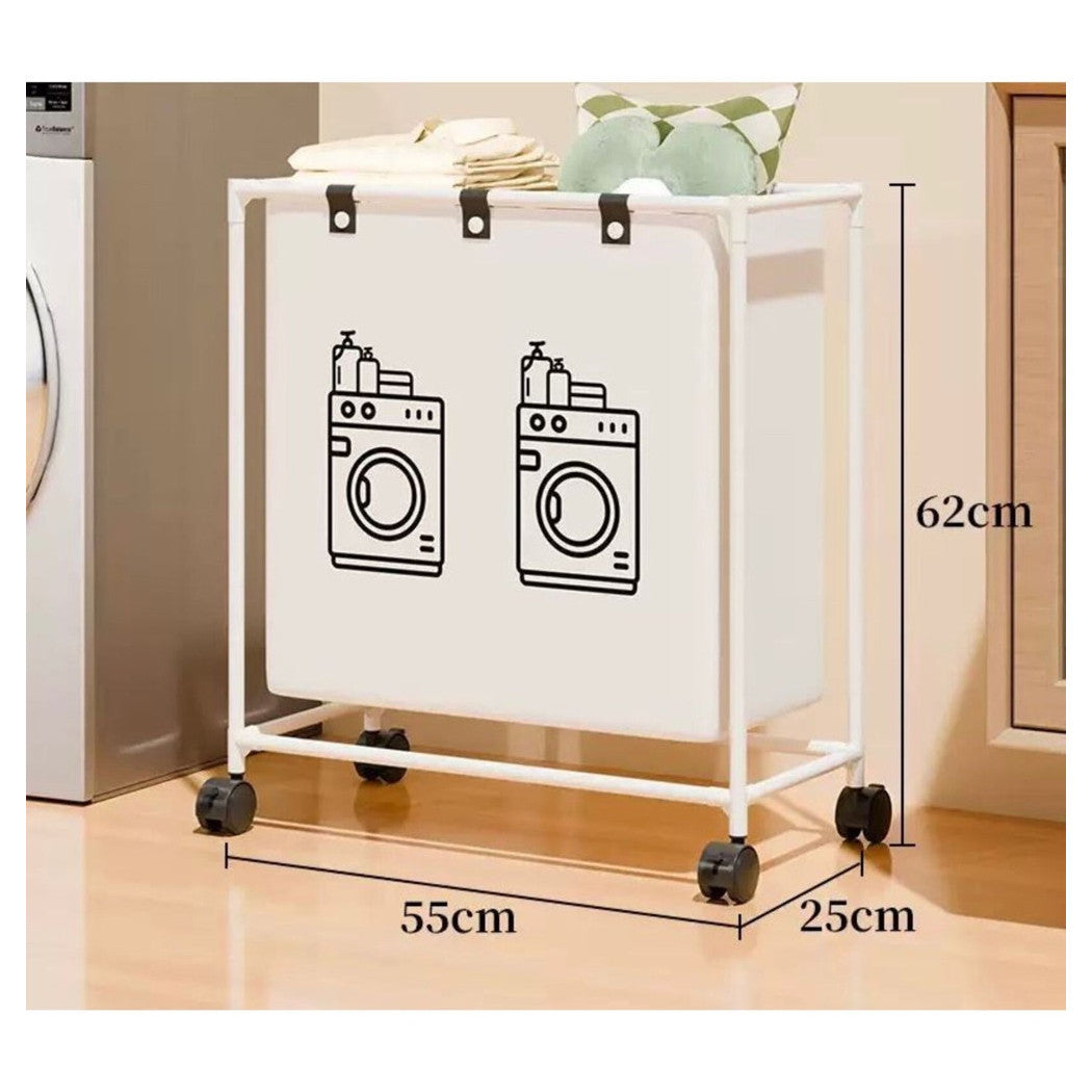 Mhome Laundry Basket – 50L with Lockable Wheels