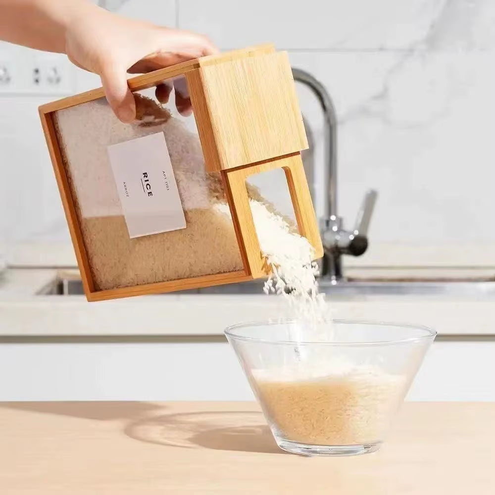 MHome Bamboo Dry Storage Container – Airtight Food Storage