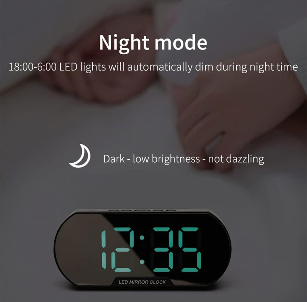 Digital LED Mirror Alarm Clock Bedside Alarm Clock Modern Minimalist Fashion Student Alarm Silent
