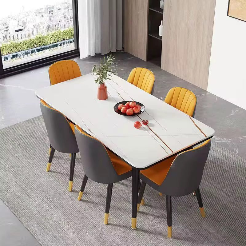 MFurn Trendy Marble Sintered Top Dining Table & Chair 5pc Set