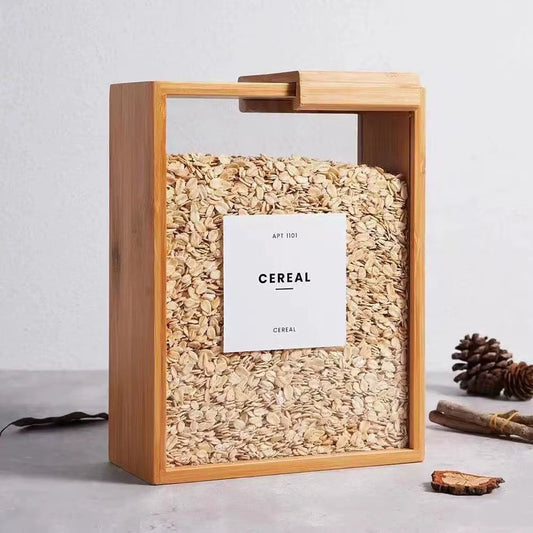 MHome Bamboo Dry Storage Container – Airtight Food Storage
