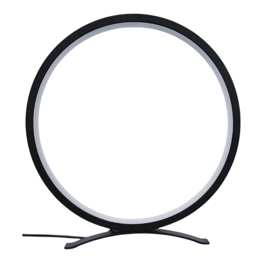 Modern Circle Nightstand Lamp,LED Warm Light Table Lamp for Bedroom Bedside,3 Colors Metal Desk Lamp for Living Room,Dimmable Reading Table Lights for Night Stand on Side & End Tables