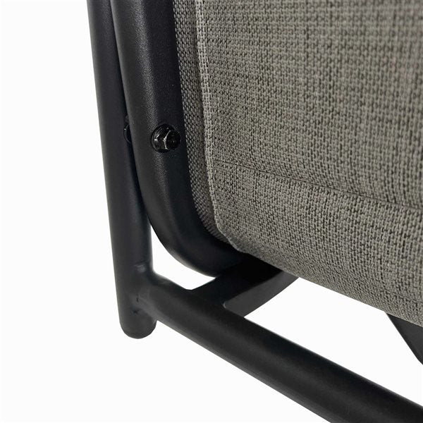MFurn Glaiza 5-Piece Black & Grey Patio Dining Set with Swivel Chairs