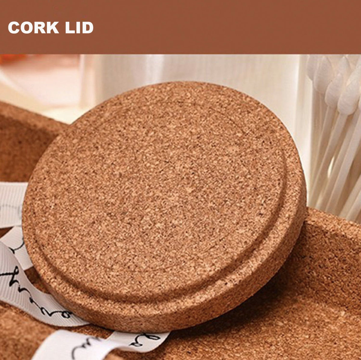 MHome 4-Pack Glass Jars with Cork Lids & Base – Multipurpose Organizer & Storage Canister Set