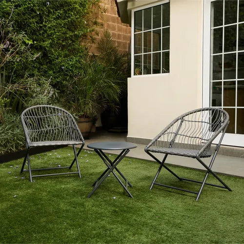 MFurn Rattan Indoor & Outdoor Chairs and Round Table – 3 Piece Set