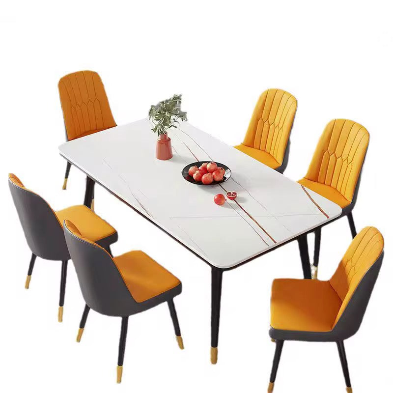 MFurn Trendy Marble Sintered Top Dining Table & Chair 5pc Set