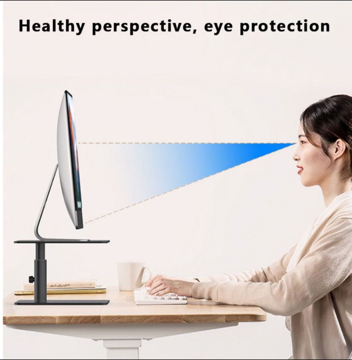 MTech Hight Adjustable Ergonomic Aluminium Monitor Riser Desk Stand