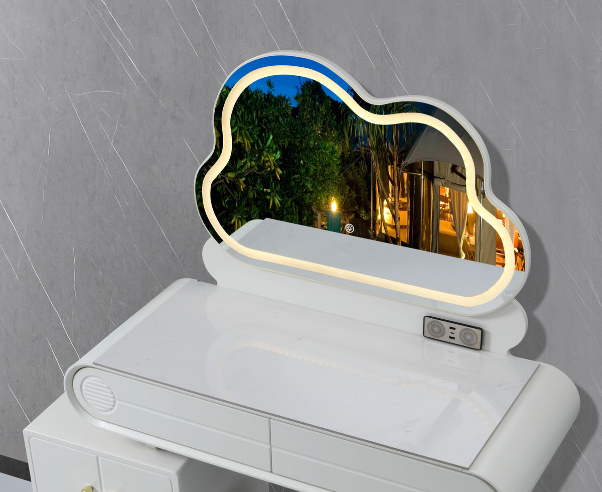 Elegant Nordic Style Vanity Dressing Table & Chair LED Lights