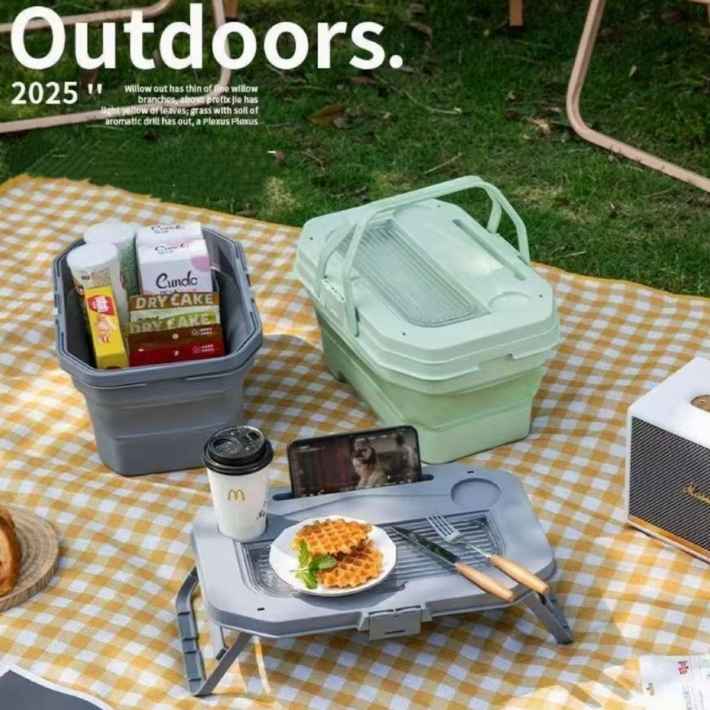 MHome Collapsable Picnic Basket/Cooler Combo-Various Colours